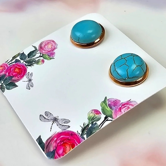 Handmade Stud Earrings - Picture 2 of 2